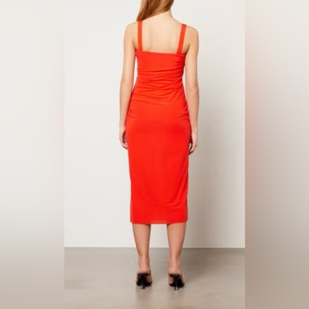 HELMUT LANG Twist Midi Dress in Poppy - Picture 2 of 10